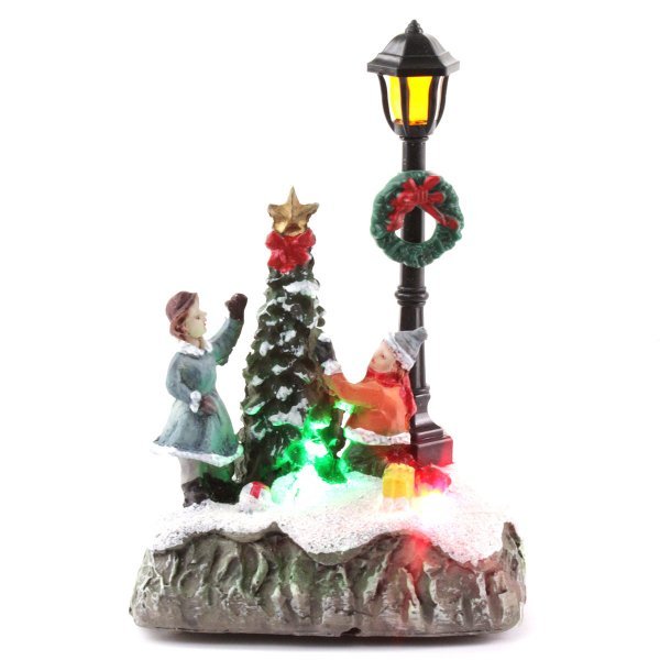 Χριστουγεννιάτικο Διακοσμητικό με Παιδάκια και 3 LED (12cm)